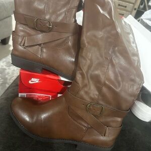Style & Co. Women's Tan Moto Boots